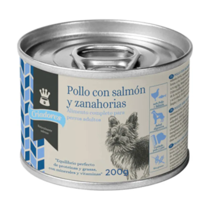 Criadores 200 g Adulto Pollo y Salmón lata