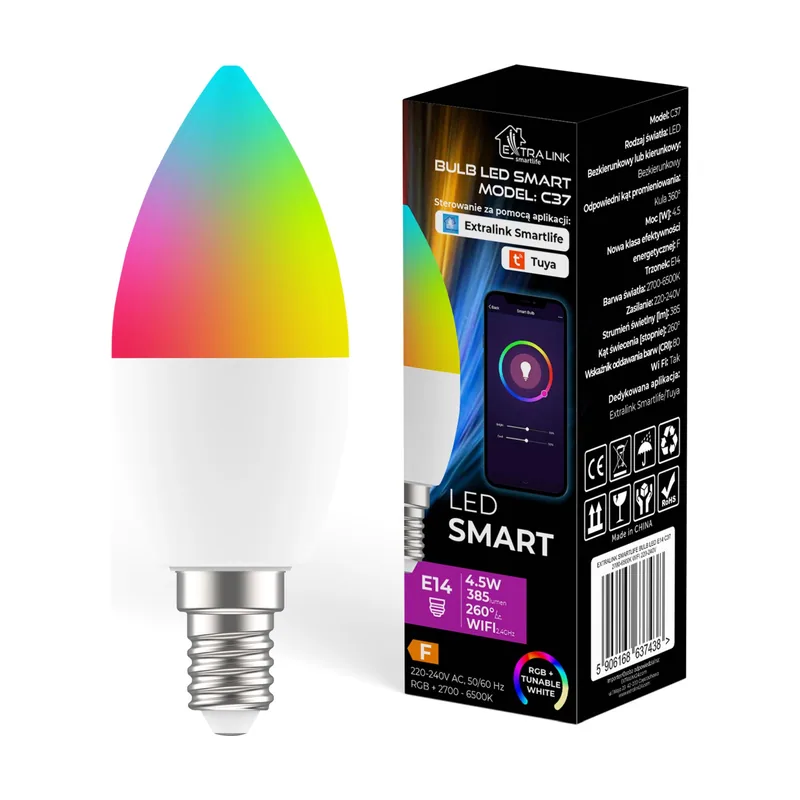 Smartlife żarówka led e14 c37 2700-6500k
