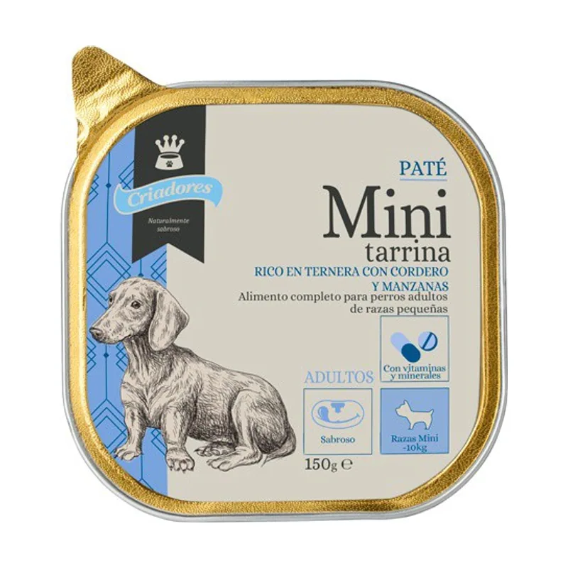 Criadores 150 g Adulto Mini Ternera y Cordero tarrina