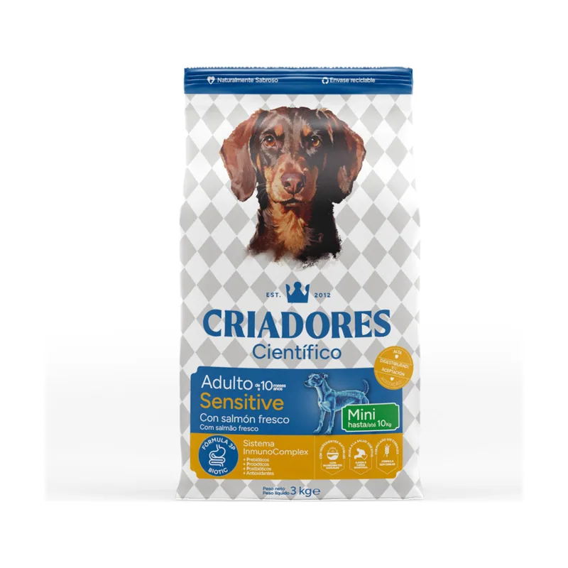 Criadores 3 kg Científico Sensitive Adulto Mini Pienso Salmón