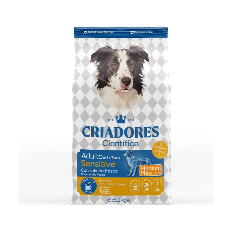 Criadores 3 kg Científico Sensitive Adulto Medium-Maxi Pienso Salmón