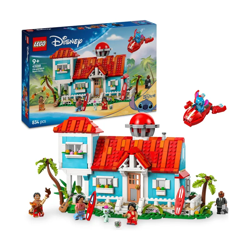 ǀ Disney Casa en la Playa de Lilo y Stitch de Juguete con 6 Habitaciones