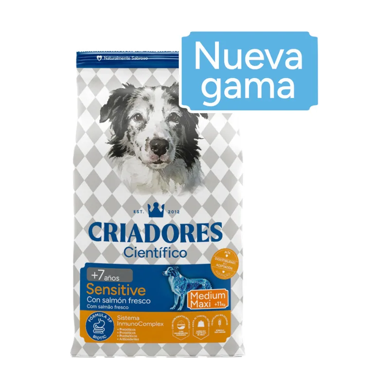 Criadores 2 x 12 kg Científico Senior Sensitive Medium-Maxi Pienso Salmón
