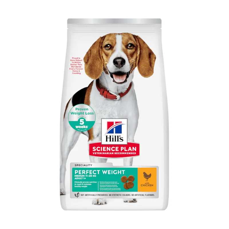 Hill's 12 kg Science Plan Perfect Weight Adult Medium Pollo pienso
