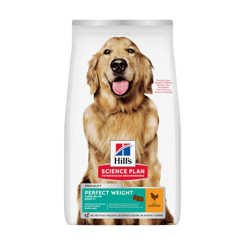 Hill's 2 x 12 kg Science Plan Perfect Weight Adult Large Pollo pienso