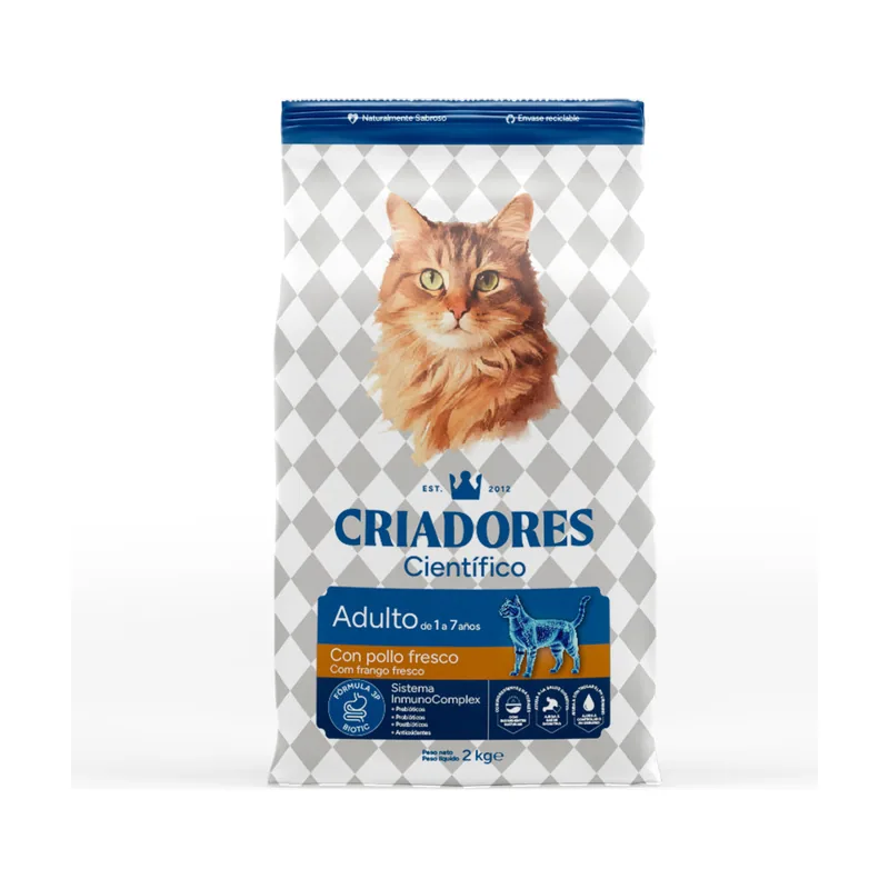 Criadores 2 kg Científico Adulto Pollo pienso