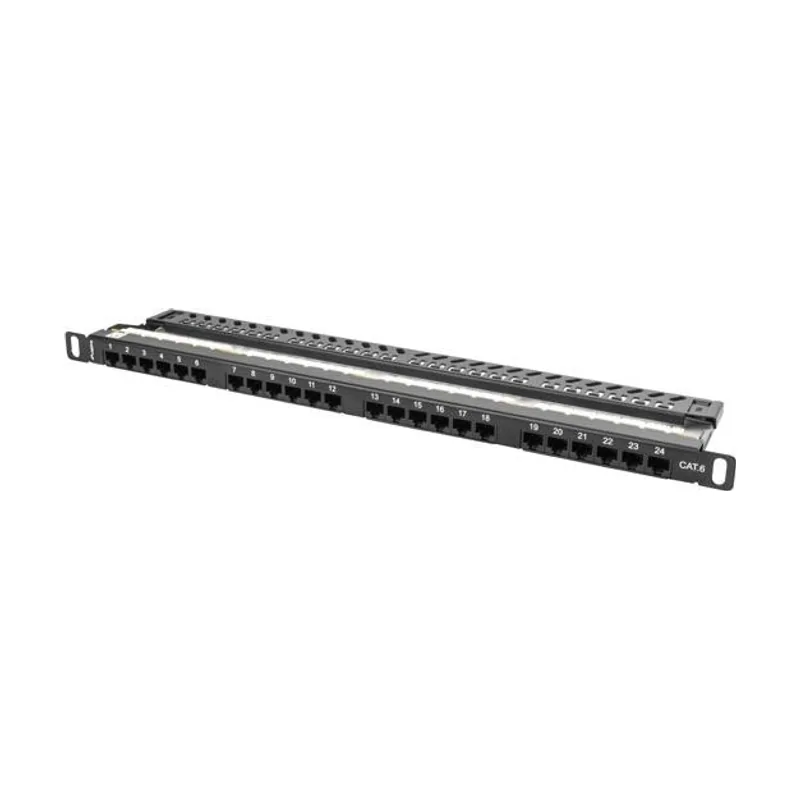 Patch Panel Cat.6 UTP 24 Puertos 0.5U Rack 19