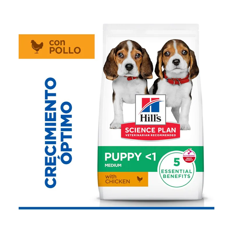 Hill's 2 x 18 kg 15 + 3 kg Science Plan Puppy Medium pollo pienso para perro ¡Pack ahorro!