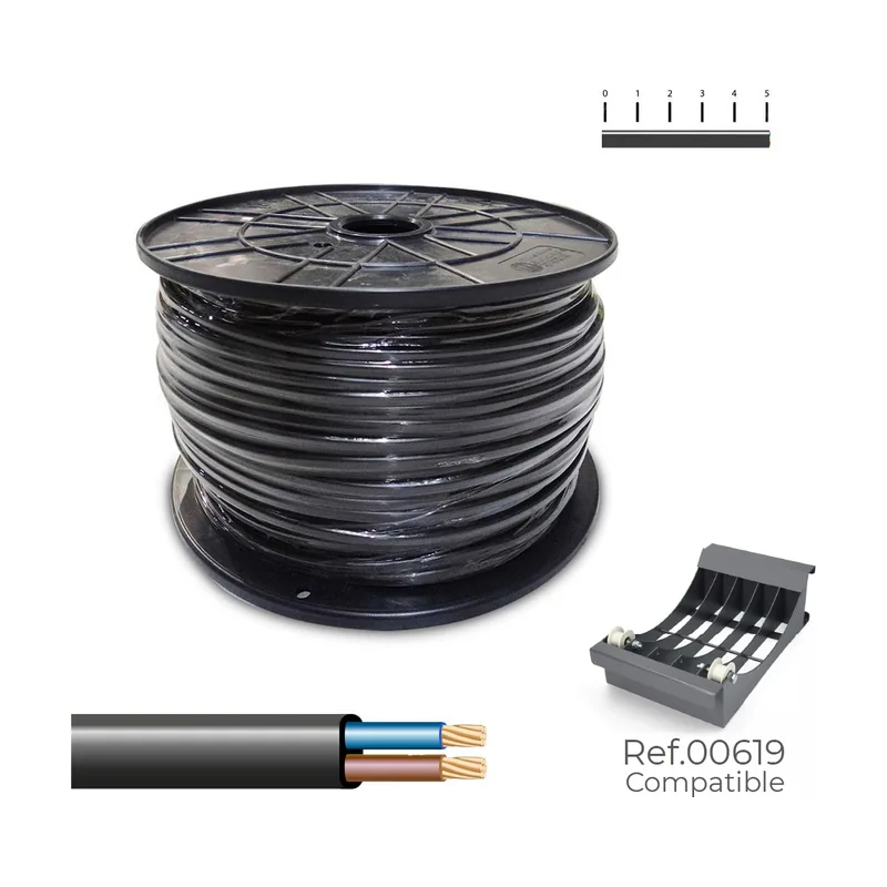 Cable Eléctrico Manguera Negro 2 x 1,5 mm 200 m h05vvh2-f