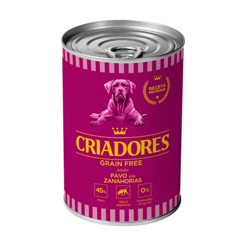 Criadores 400 g Adulto Grain Free Pavo y Zanahorias lata