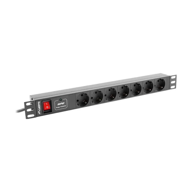 PDU-07E-0200-BK limitador de tensión Negro 7 salidas AC 220