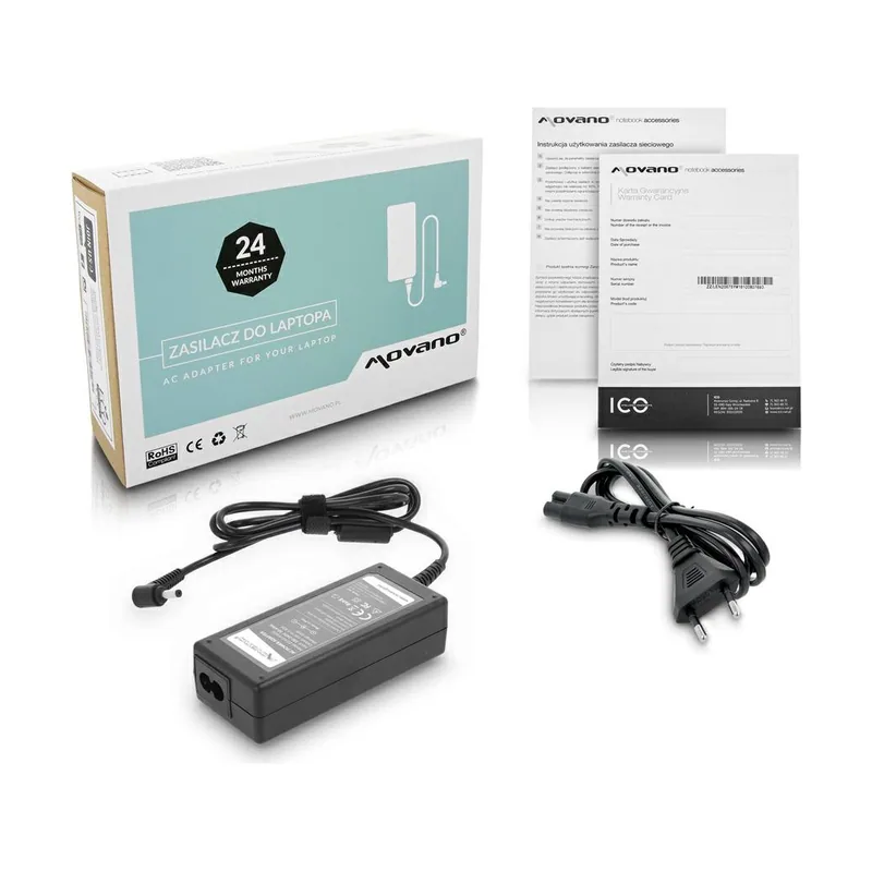 Movano Cargador para portátil asus 65w 19v 3.42a 4,0 mm x 1,35 mm