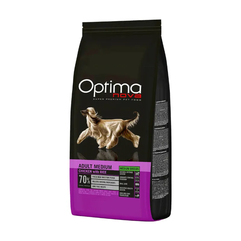 Optimanova 12 kg Adult Medium Pollo y Arroz pienso