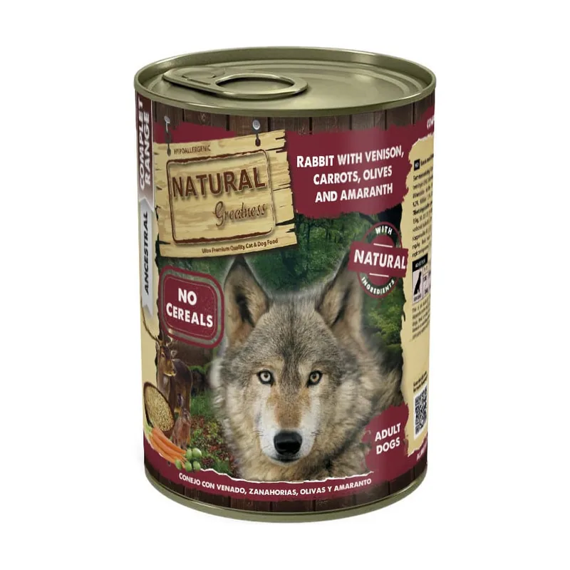 Natural Greatness 400 g Conejo con Venado Lata