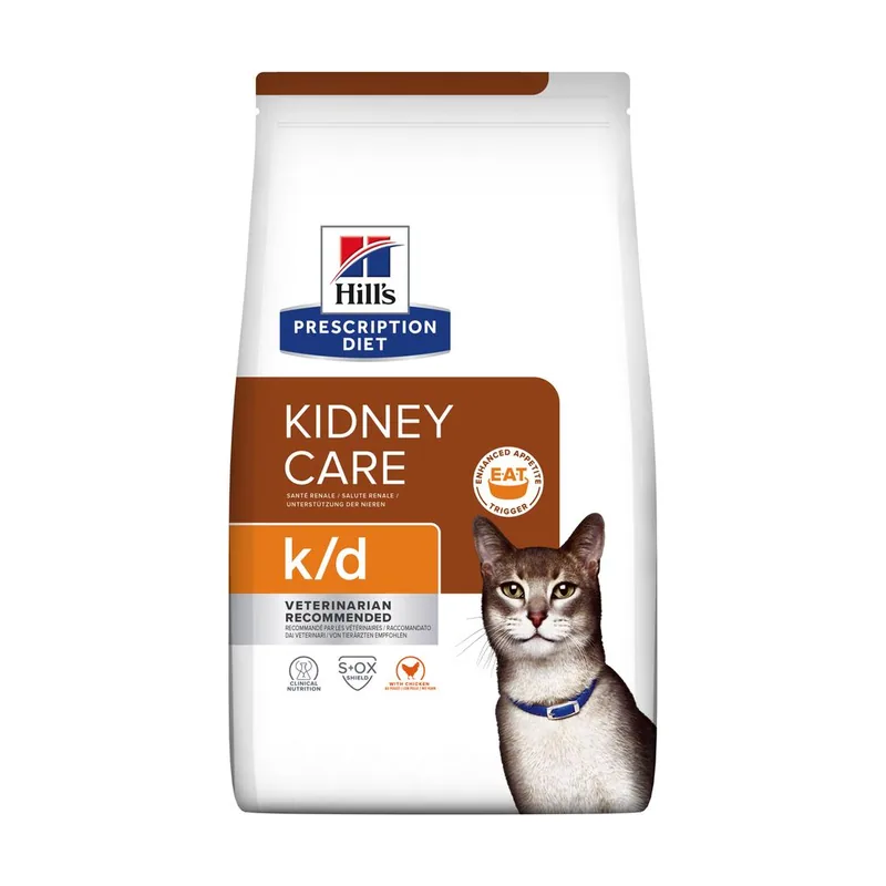 Hill's 3 kg Prescription Diet Kidney Care k/d Pollo pienso para gatos