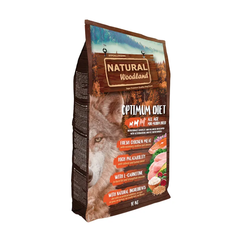 Natural Woodland 10 kg Mini-Medium Optimum Diet Hypoallergenic pienso