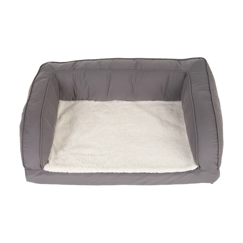 Cama ortopédica gris para perros
