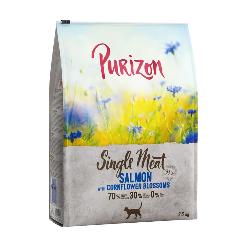 Single Meat con salmón y flores de aciano pienso