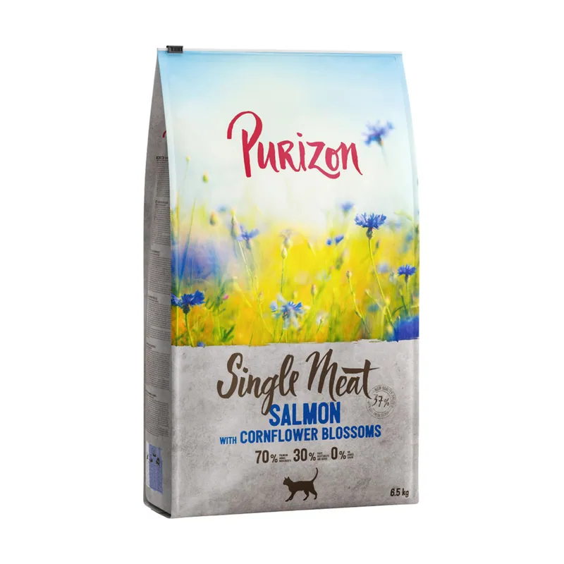 Single Meat con salmón y flores de aciano pienso