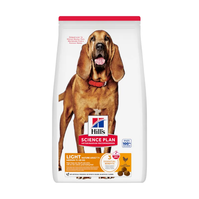 Hill's 12 kg Science Plan Light Mature Adult 7+ Medium Pollo pienso