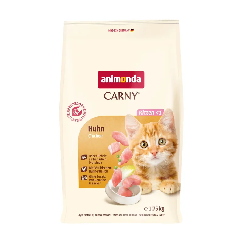 Kitten con pollo pienso para gatitos