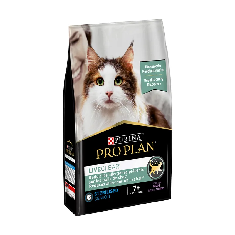 PURINA LiveClear Sterilised Senior 7+ pavo