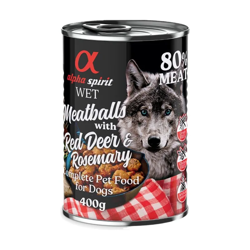 Alpha Spirit Albóndigas para perros 6 x 400 g