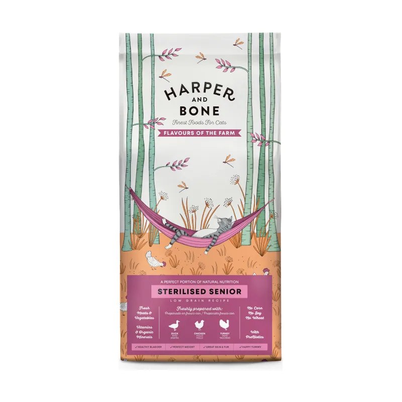 Harper & Bone 5 kg Flavours Farm Pienso Pollo y Pavo Esterilizado Senior para gatos