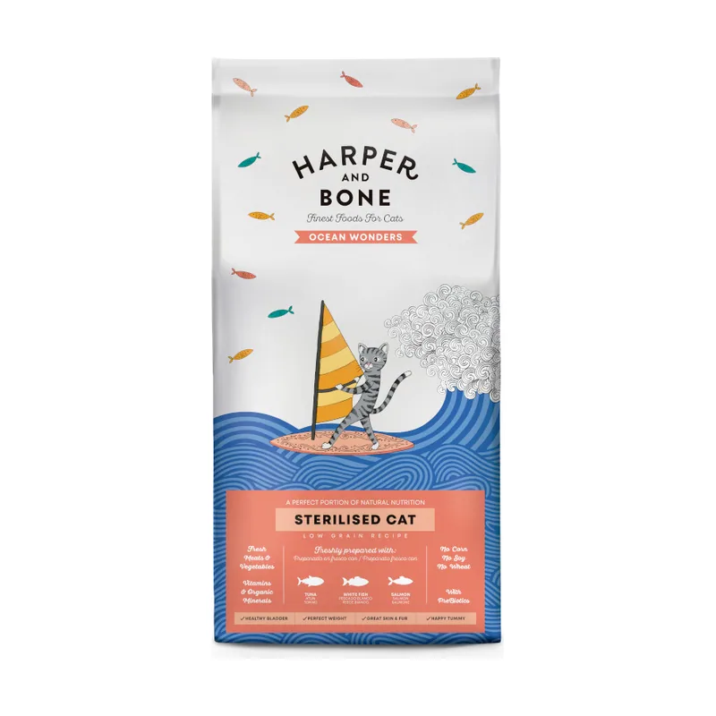 Harper & Bone 2 kg Ocean Wonders Pienso Pescado Esterilizado para gatos