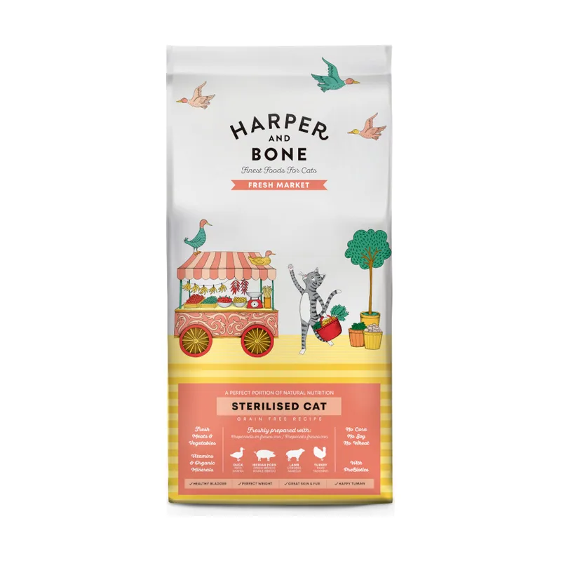 Harper & Bone 2 kg Fresh Market Pienso Carne Esterilizado para gatos