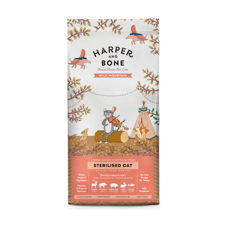 Harper & Bone 5 kg Wild Mountain Pienso Carne y Pescado Esterilizado para gatos