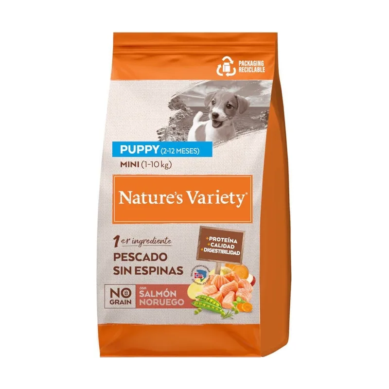 Nature's Variety 3 kg No Grain Puppy Mini Salmón Noruego pienso