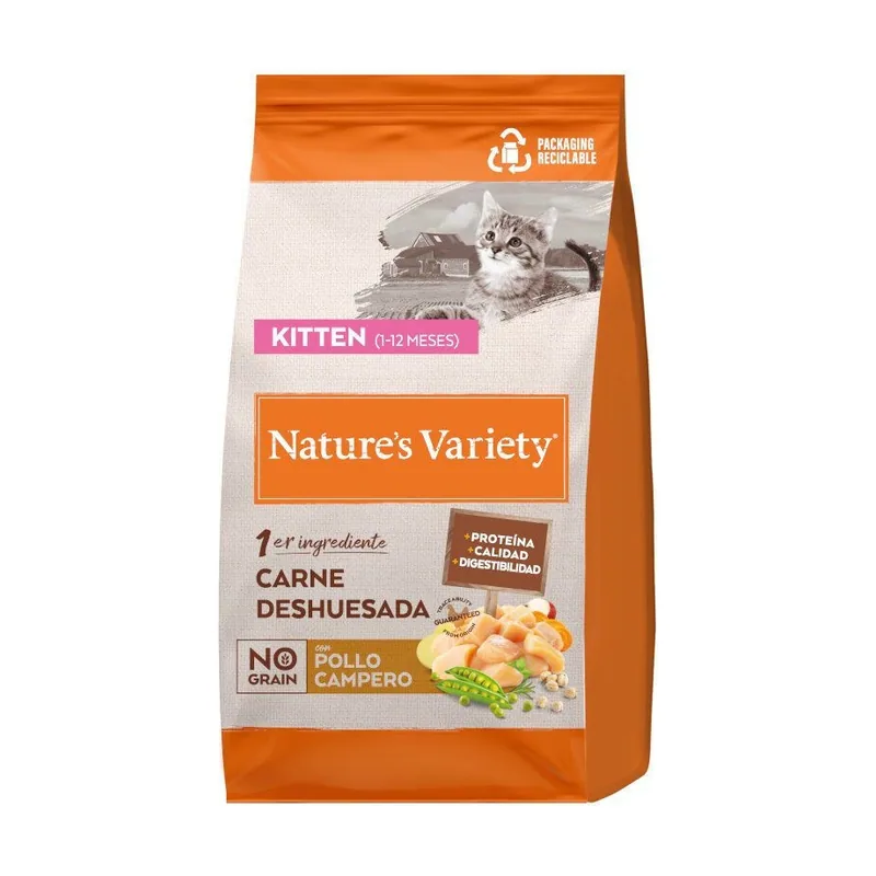 Nature's Variety 3 kg No Grain Kitten Pollo pienso