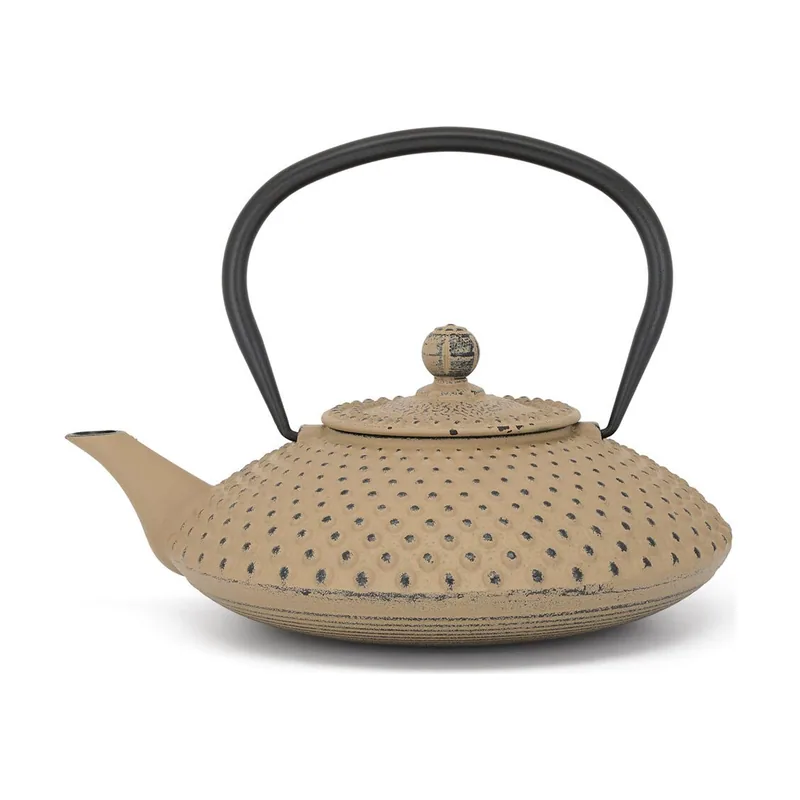 Tetera plana de hierro fundido Asia de 1,25 litros