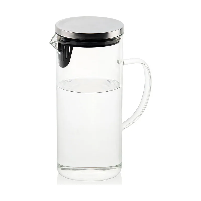 Andrea House Jarra de Vidrio con Tapa metálica y Filtro 1,5L
