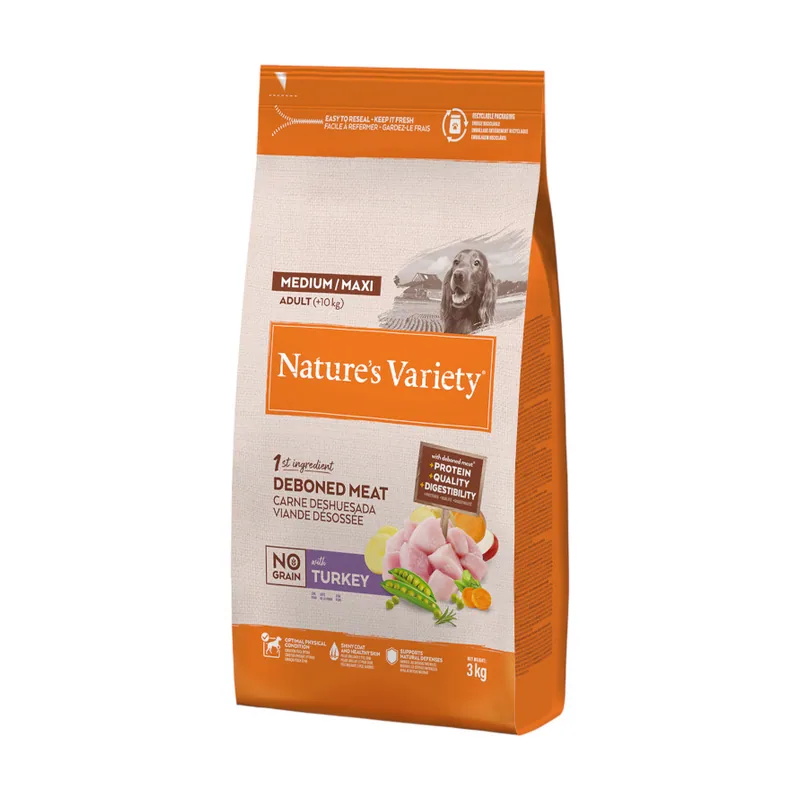 Nature's Variety 3 kg Adult Medium Maxi No Grain Pienso Pavo
