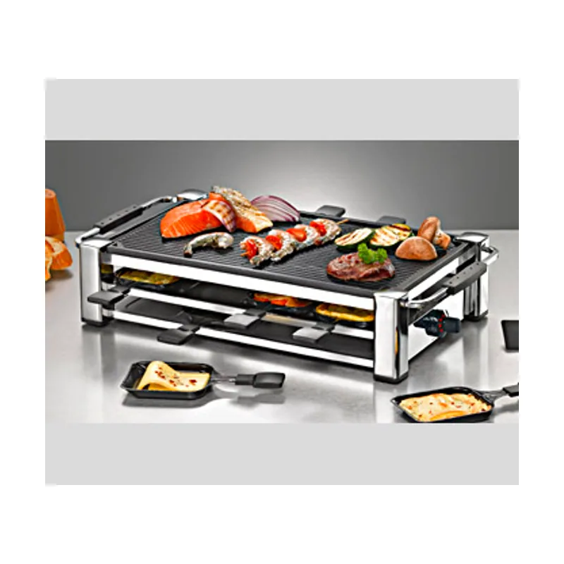 Raclette eléctrico 8 personas Chrome cromado 1.5E+3 watts 27x55x11.5 cm
