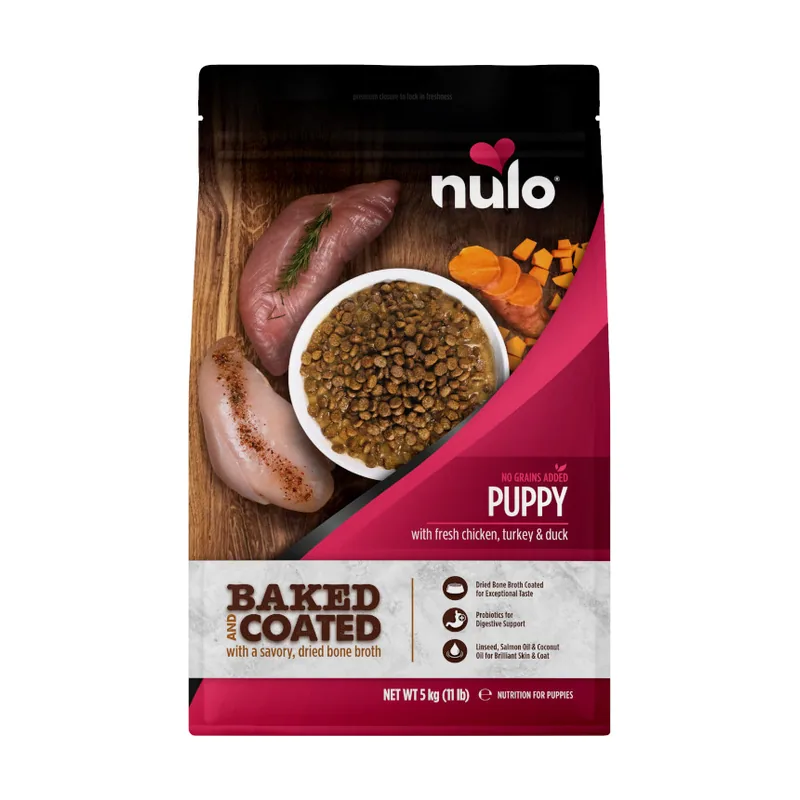 Nulo 5 kg Baked Coated Pollo Pavo y Pato Pienso para cachorros