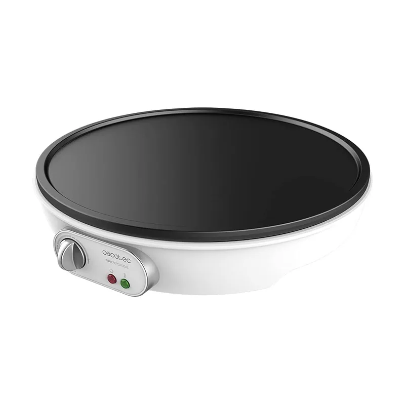 Crepera Eléctrica Fun Crepelicius 1000W Antiadherente Placa 30,5 cm Potencia Regulable con Rodillo y Espátula