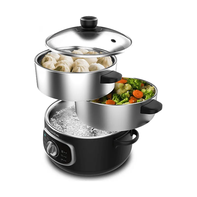 Vaporera Eléctrica Vapovita Steelpot. Potencia 1300W