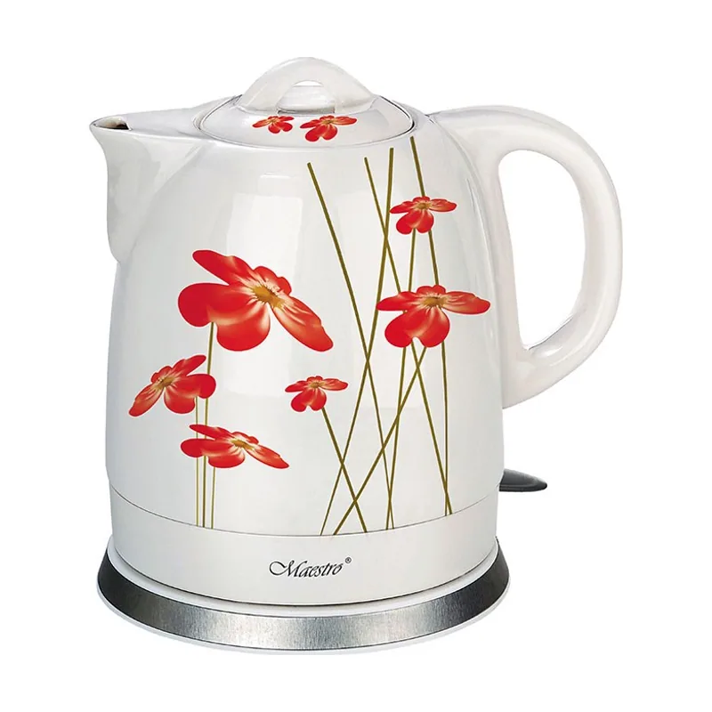 Feel-maestro mr-066-red flowers electric kettle 1,5 l 1200 w