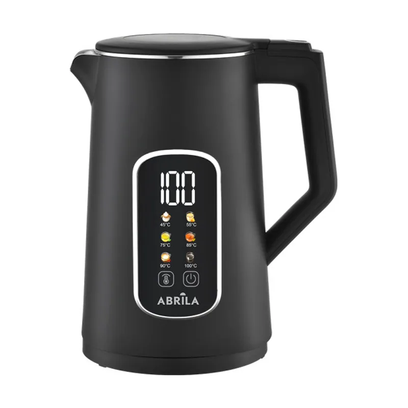 Elec.ajenjo negro 1,7l 2200w base girat. diasplay 6programas tacto frio,apagado autom.seguridad 26x22x16cm