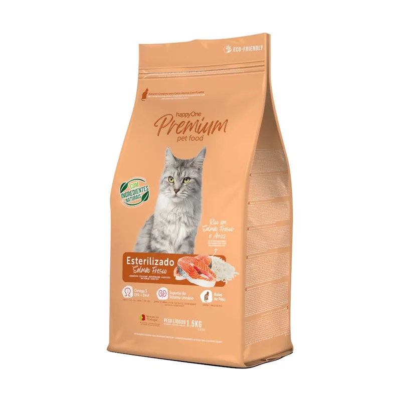 happyOne Premium Esterilizado Salmón pienso