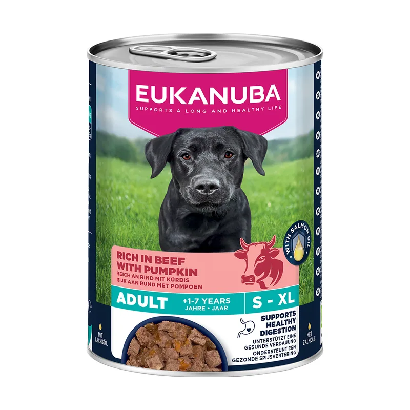 Eukanuba Adult rico en vacuno con calabaza