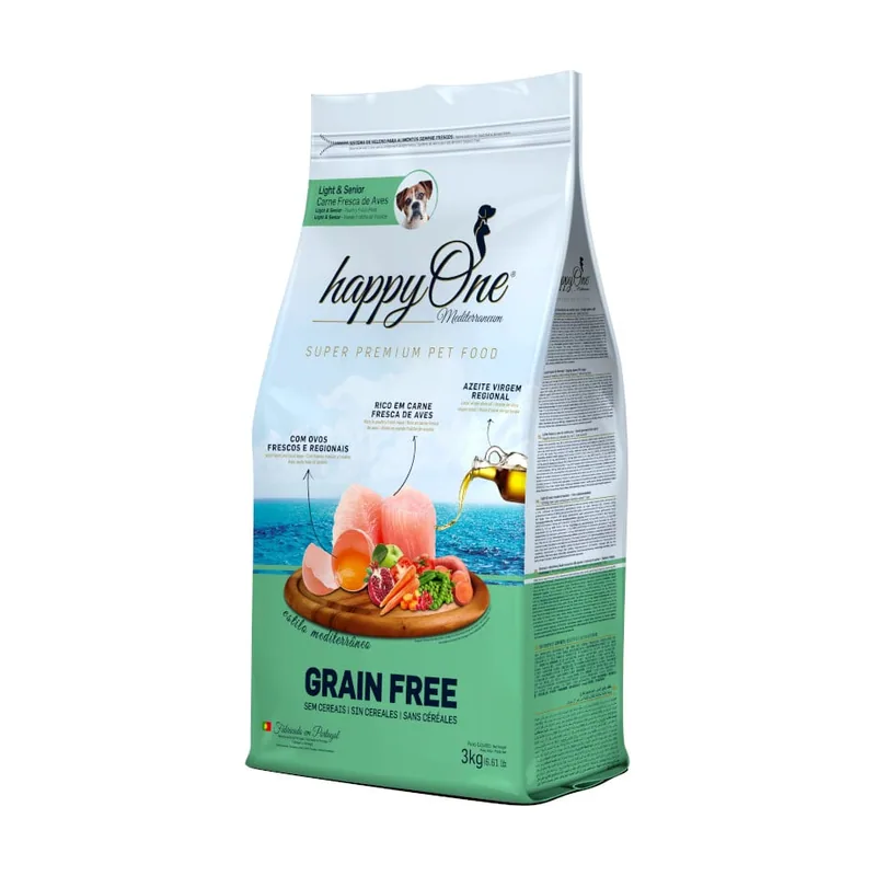 happyOne Mediterraneum Senior Grain Free Carne Fresca de Aves pienso