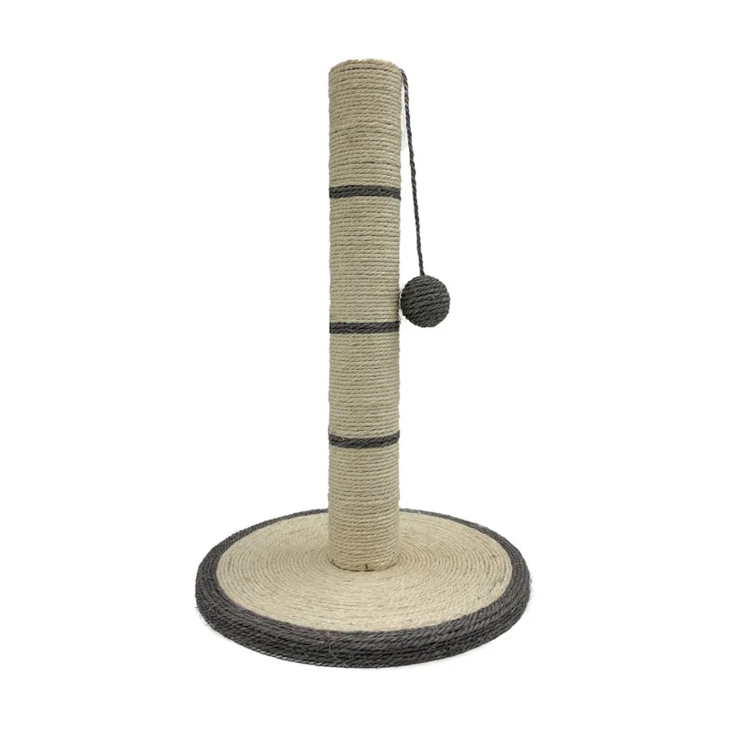 Leeby Isidoro rascador de sisal con juguete gris para gatos