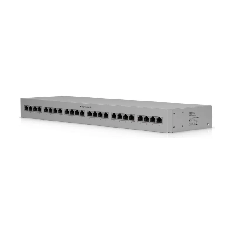 Ubiquiti Supresor De Picos UACC-ETH-SP-Panel-24 24 Puertos 10 Gigabit PoE+