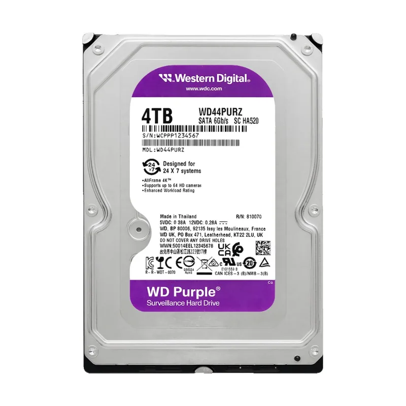 Western Digital Disco Duro 3.5" Purple 4TB 5400RPM SATA III