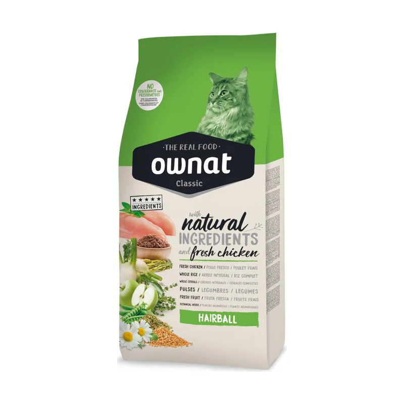 Ownat 4 kg Classic Pienso Hairball para gatos