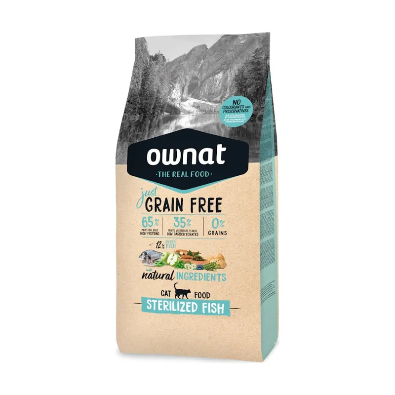 Ownat 3 kg Just Grain Free Esterilizado Pescado pienso